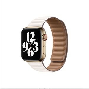 Apple Watch Band Leather Link Chalk color S/M